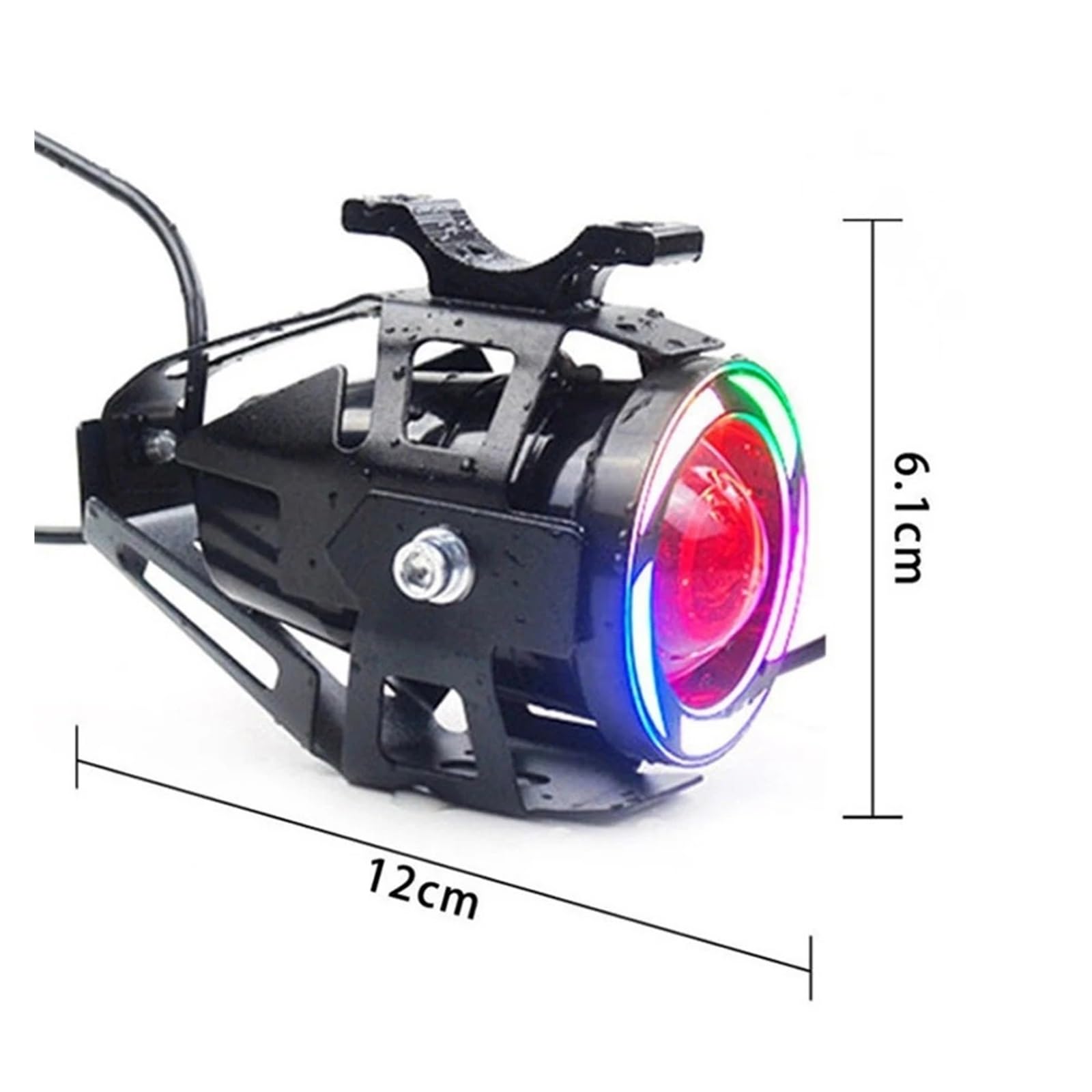 ESPYN Phares Moto Phare LED Pour Moto U7 Feux Antibrouillard Pour Scooter Voyant D'avertissement Externe Clignotant 12V(1Piece with Switch)