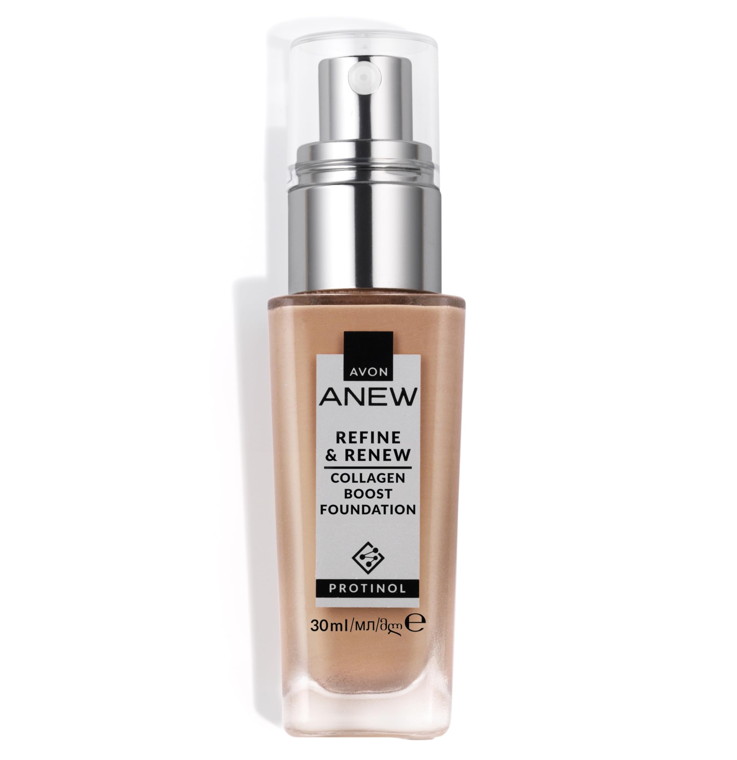 AVON Anew Protinol Refine & Renew Foundation SPF30, 30ml, Collagen Boosting, Buildable, Resilient