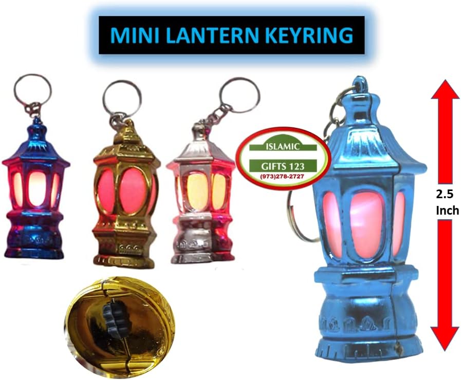 40Pcs Led Keychain Lantern Mini Portable Palace Lights Ramadan Decorative Keyring Lights for Camping Outdoor Party