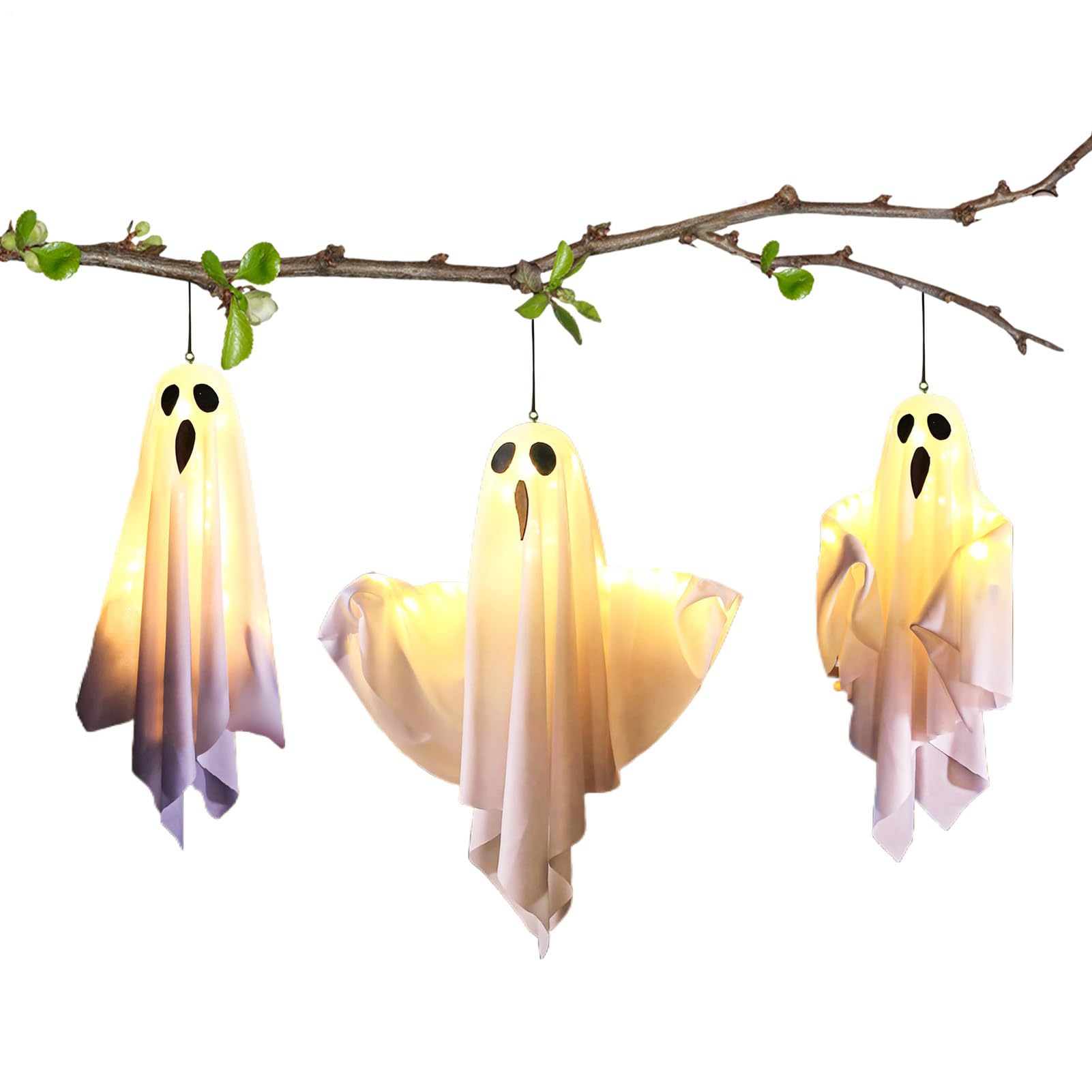 Décoration de fantômes éclairés avec kit de lumières LED étanches