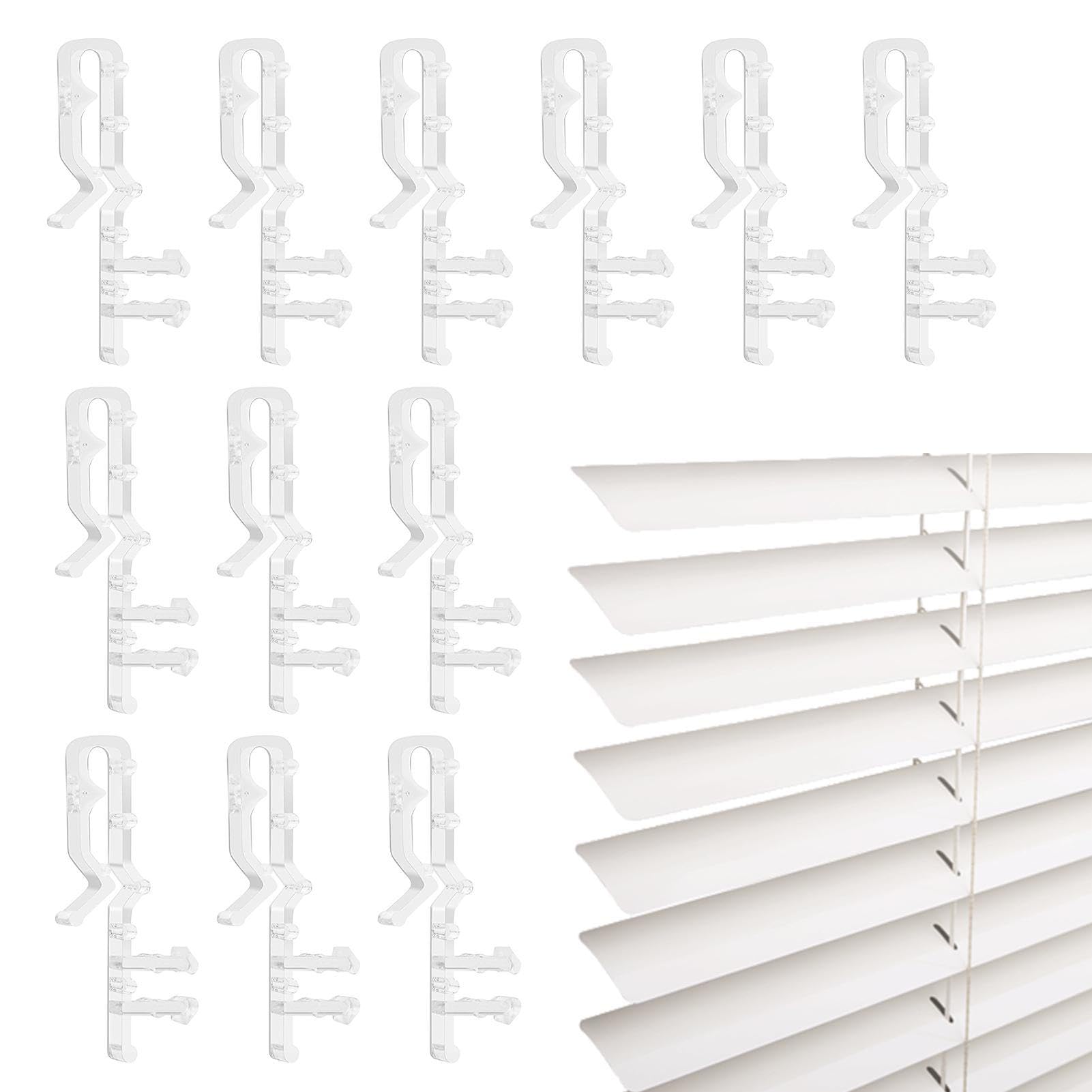 Valance Clips, POM Drapery Trim Clips, 1,970,390,39 Valance Clips for Windows, Transparent Trim Clips for Vertical Blinds, Concealed Valance Clip Retainer
