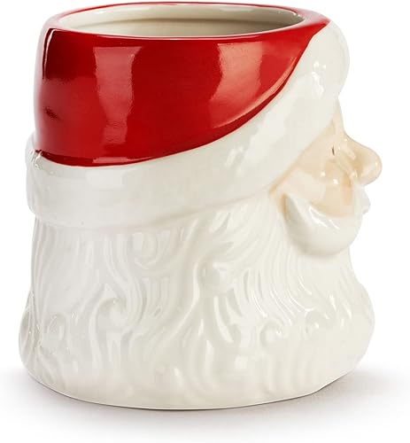 Miniatura 4 de DEMDACO Santa Classic - Taza de café de cerámica de 4.5 pulgadas, color blanco y rojo