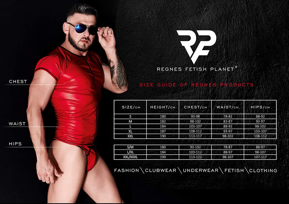 Regnes Fetish Planet Lange Herren Hose schwarz aus elastischem Wetlook-Material matt und tief Geschnittener Taille
