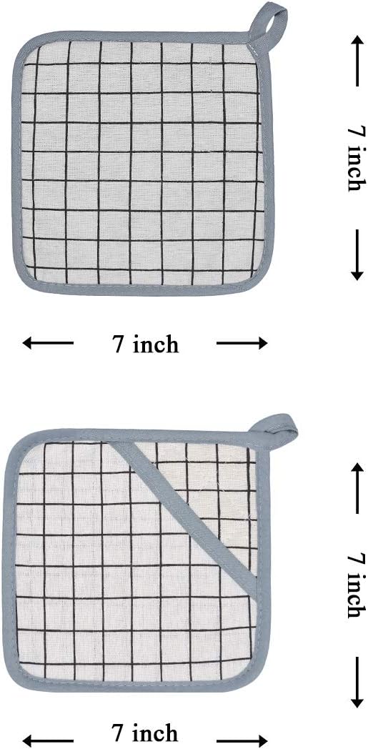 Oven Mitts and Potholders BBQ Gloves-Oven Mitts and Pot Holders with Recycled Infill Silicone Non-Slip Cooking Gloves for Cooking Baking Grilling (4-Piece Set) (White) - Image 5