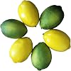 Lorigun Artificial Lemon Simulation Lifelike Cituses Yellow Lemon & Green Lime Fake Fruit for Home Kitchen Decoration 6pcs