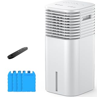 24" Windowless Portable Air Conditioner, 15H Timer & 120°Oscillation, 3-IN-1 Portable AC Unit with Remote, 2-Gal Tank, 3 Modes & 3 Speeds, Ultra-Quiet Ventless Swamp Cooler for Home Office, Ivory - Amazon product rated Grade A