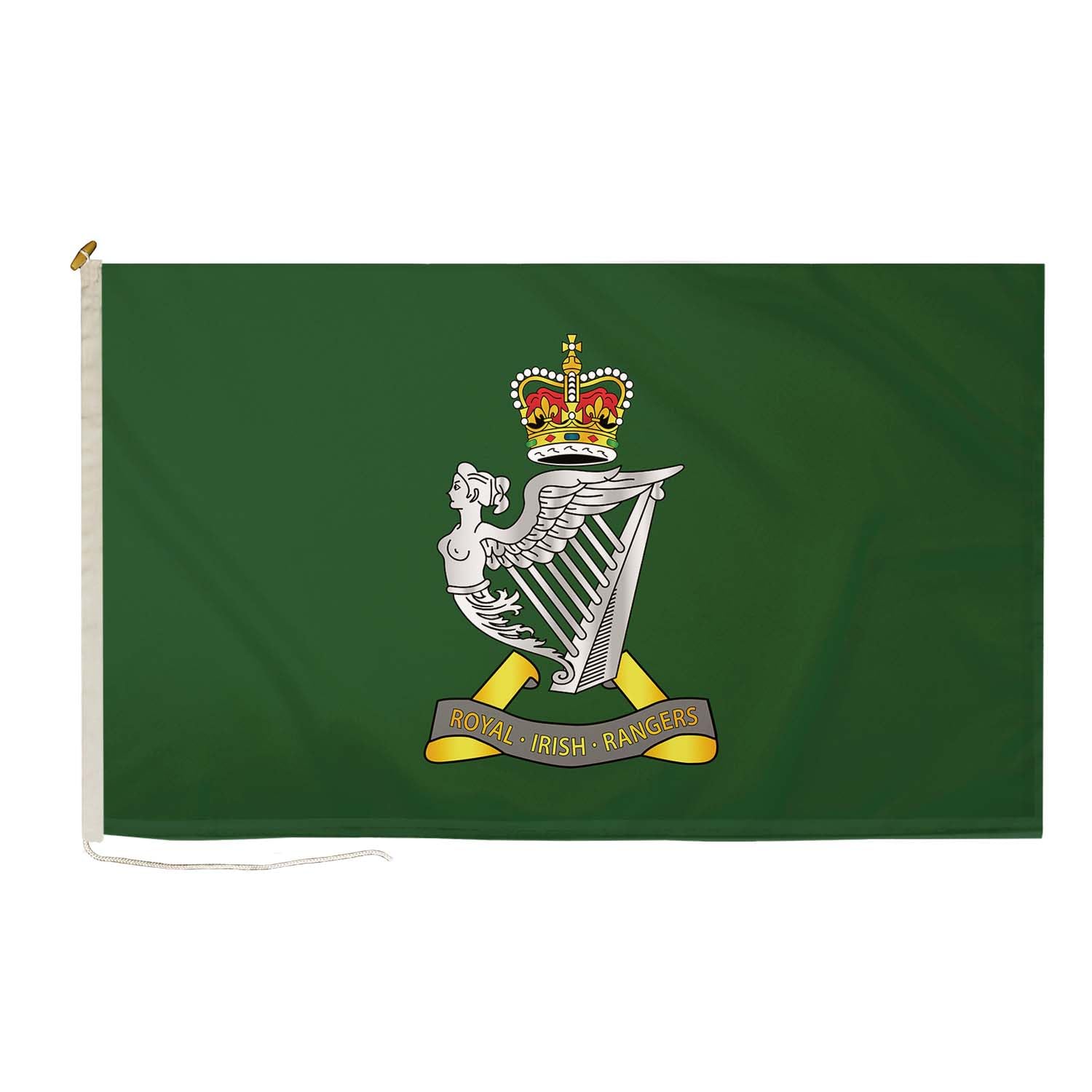 DuraFlag Royal Irish Rangers 5ft x 3ft Flag Premium Quality With Rope & Toggle Reinforced Stitching 150cm x 90cm British Army Infantry Heavy Duty Polyester Weatherproof Fade Resistant
