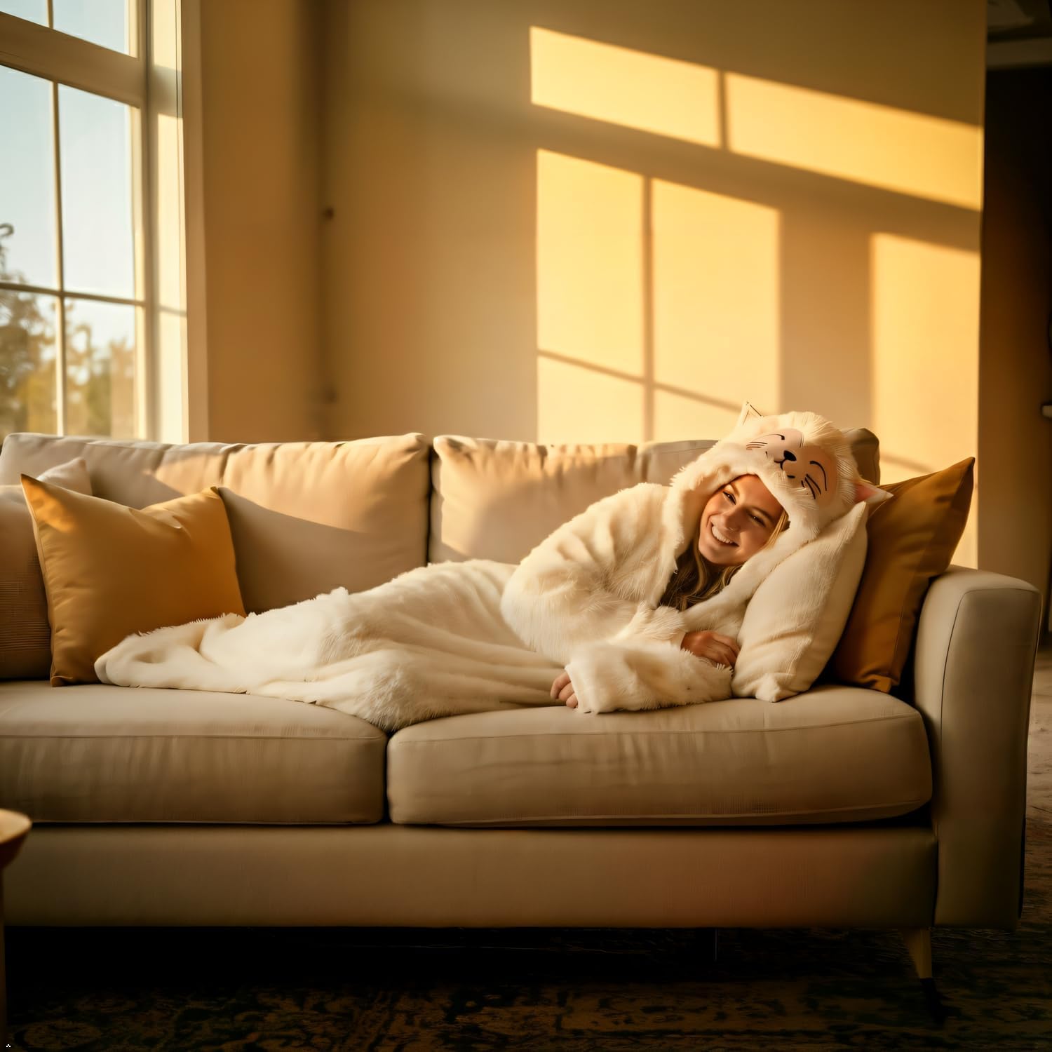 Evovee Cat Blanket for Adults Animal Sherpa Fleece Cat Lovers Gifts for Girls Women Men Kids Fluffy Decor Plush Throw - Image 7