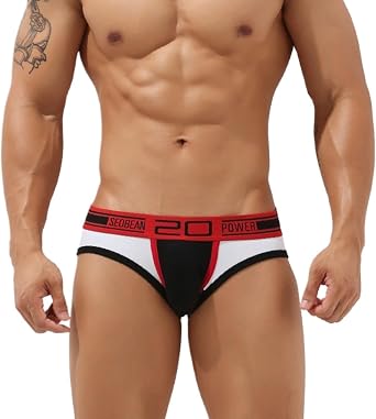 Mens Briefs Underwear Low Rise with Comfortable High Cut Triangle Underpanties