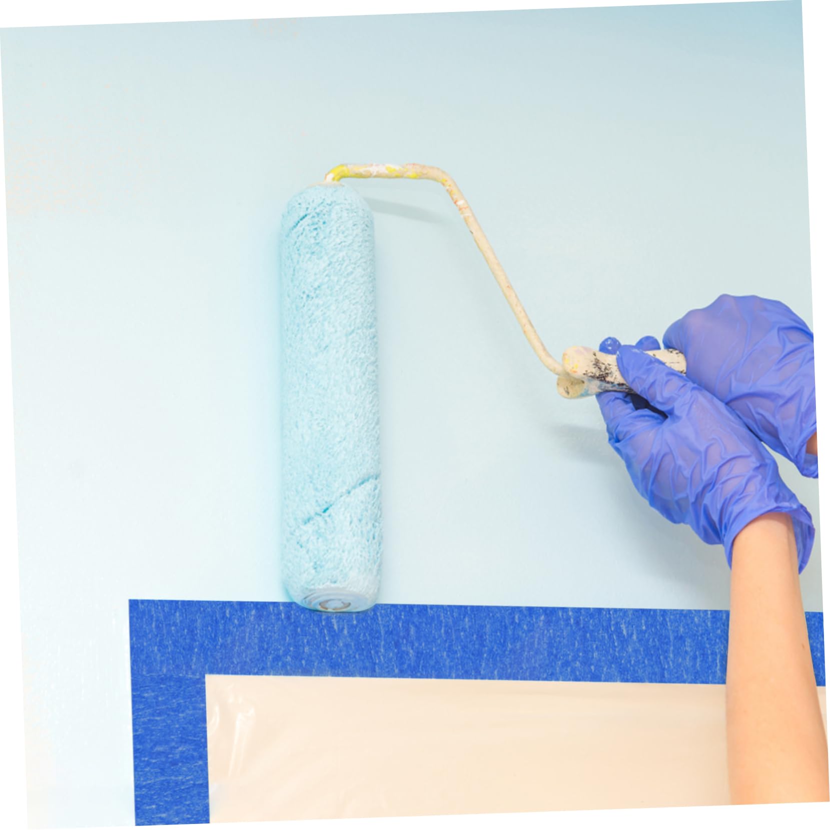 POPETPOP 4 Rollen Abdeckband Blau Malerei farbig malen Vinyl Wickelband Malerband Klebebandapplikator für Maler Gefrierband Beschriftungsband Erweitertes Krepppapier