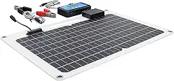 LiebeWH Carregador de Painel Solar Monocristalino, Carregador Solar de Alta Eficiência de 100 W Com USB Duplo, Perfeito para Trailers, Barcos e Carros