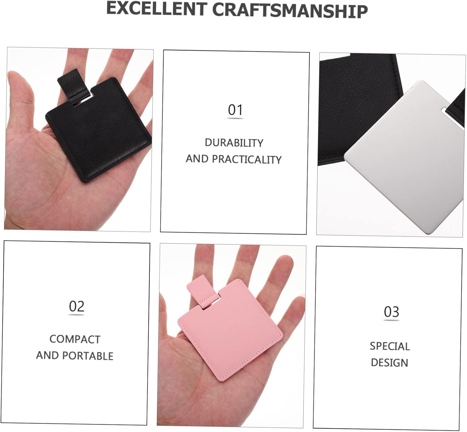 2sets 5pcs Pocket Makeup Mirrors Compact Travel Cosmetic Mirrors for Handbag Personal Use Portable Versatile Beauty Tools Dusty 5pcs*2