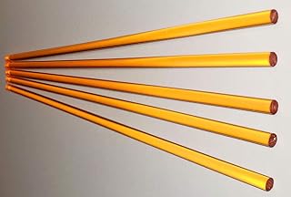 5 Pcs 1/4â€ Diameter x 18â€ Inch Long Color Amber Clear Translucent Acrylic Plexiglass Lucite Plastic Rods - .25 Dia - 6.35mm