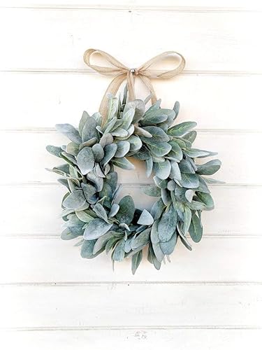 Farmhouse Wreath, Lambs Ear Wreath, Farmhouse Decor, Spring Wreath, Summer Wreath, Small Wreath, Mini Wreath, Window Wreath, Year Round Wreath, Door