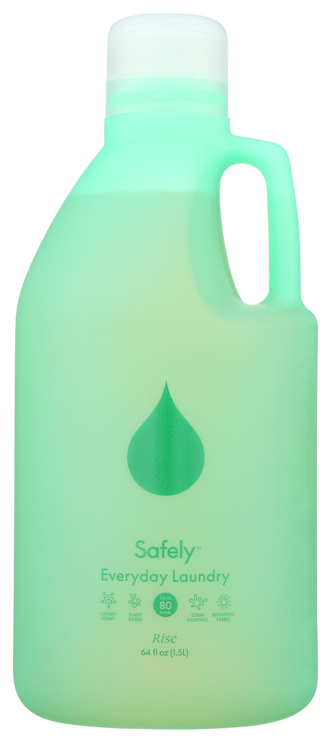 SafelyEveryday Laundry Detergent Liquid Soap,Rise 1 Pack–Plant Powered,Natural & Highly Concentrated-Fight Stains & Wash Away Dirt, Impurities While Preserving Colors, Gentle On Skin, 64 fl oz