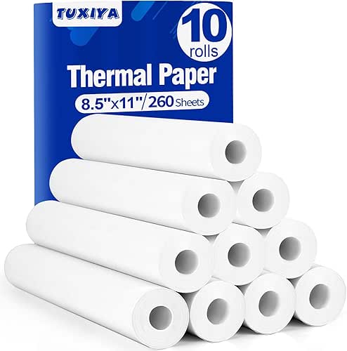 10 Rolls Thermal Printer Paper 8.5"x11" US Letter Size, BPA