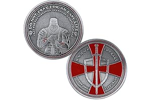 BHealthLife Roman Booteen Coins: Knight Templar Red Cross Challenge Coin
