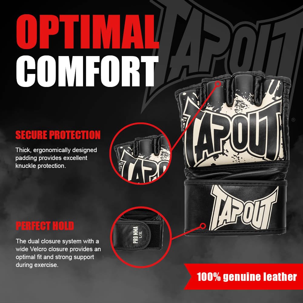 Tapout MMA Pro Fight Guantes de Piel 1 Par
