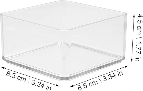 Miniatura 2 de 6pcs Transparent Drawer Organizers Clear Tabletop Storage Boxes for Office Sundries Utensil and Gadget Organization Desktop and Cabinet Storage Bins