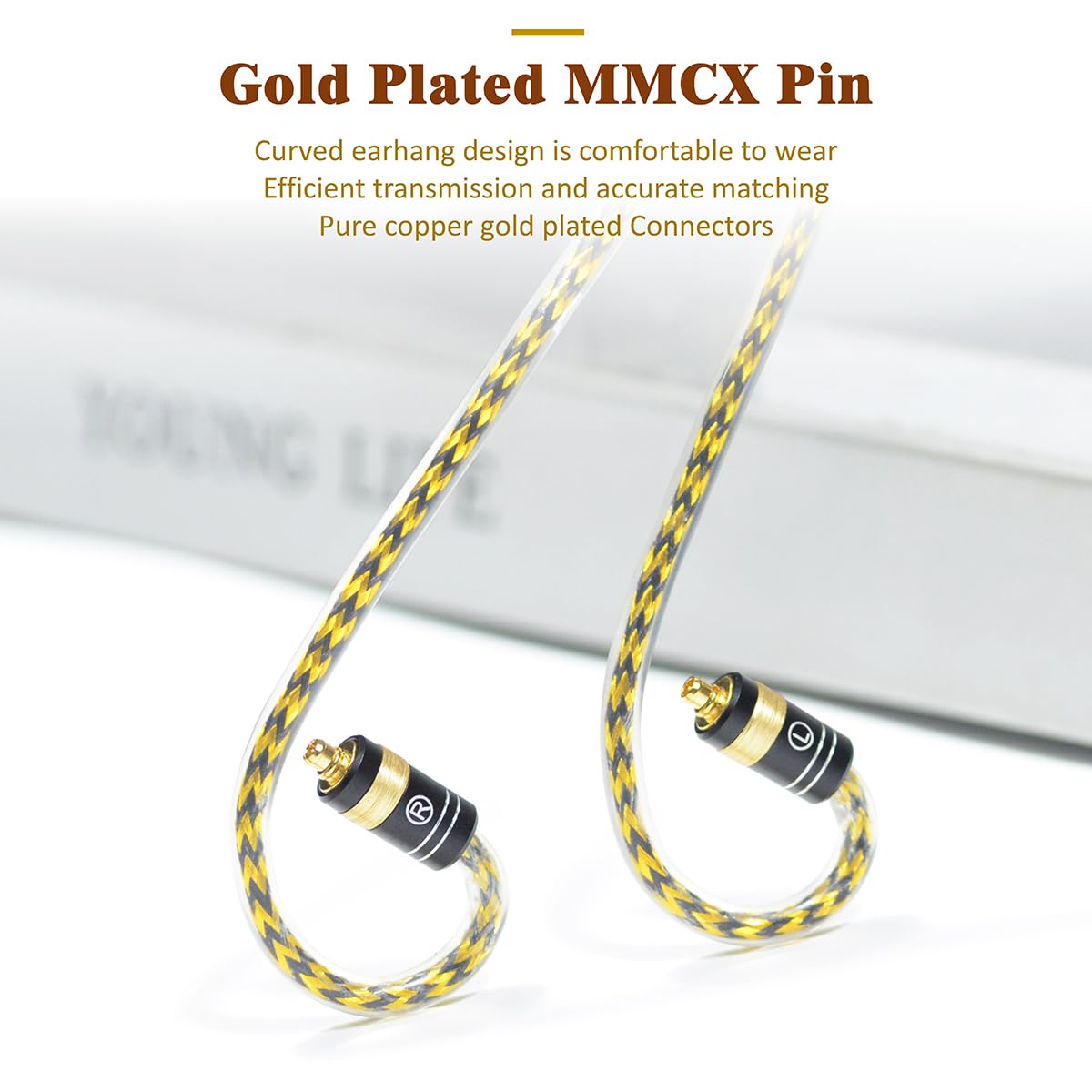 MMCX 6N Silver-Plated OFC with Metal Shielding Layer IEM Cable, Earphone Cable for SHURE SE846 SE535 SE425 SE215 AONIC Beyerdynamic DT 70/71/72/73 IE FiiO FH19 FH5s FH7S FA9 (2.5mm Plug)