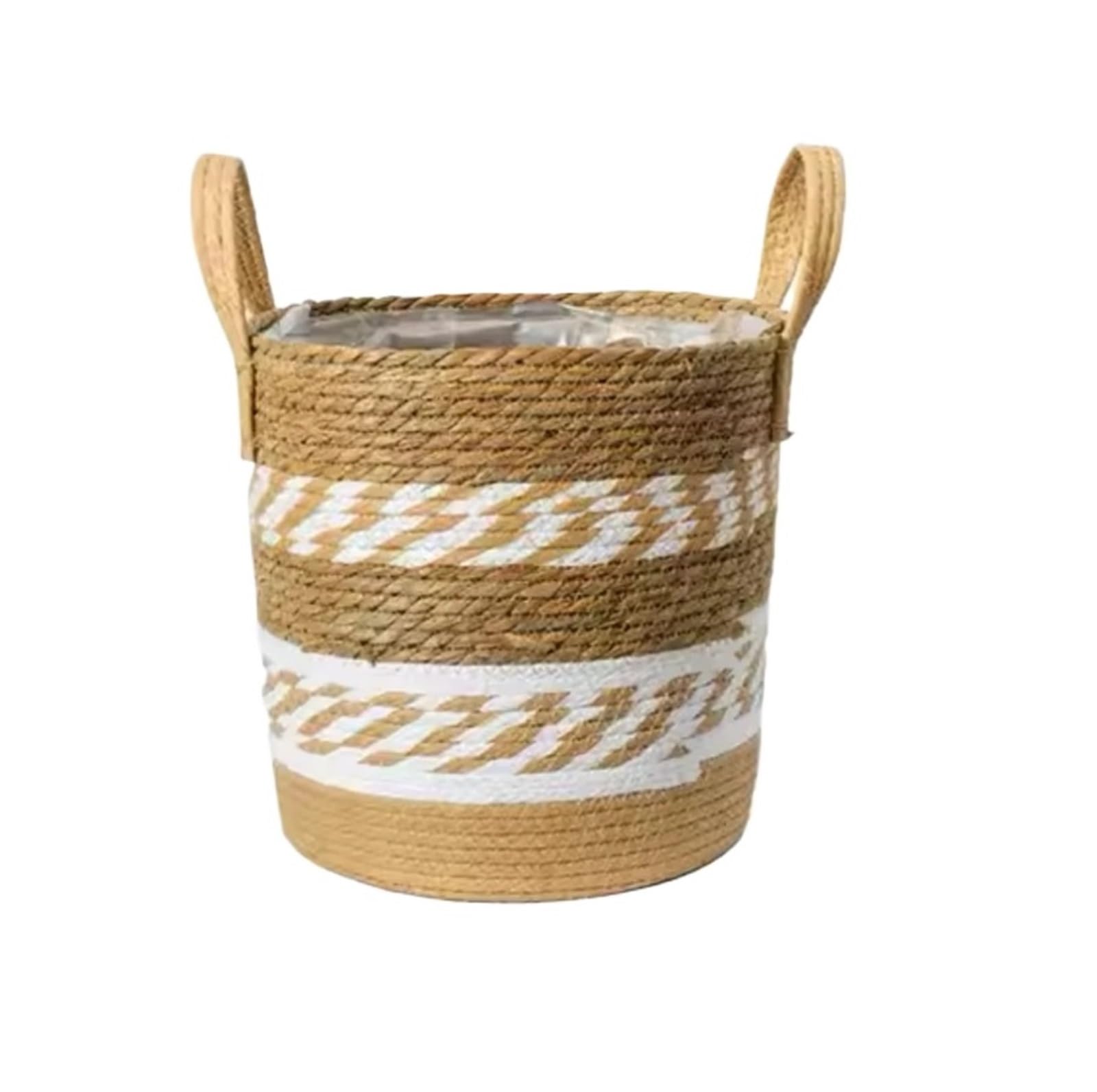 JFNKLFG Woven Plant Pot 3pcs Fancy Wicker Planter Basket,Flower Pot, Home Decor, Garden, Seagrass Storage Baskets, Toy Holders(Fancy 22CM)