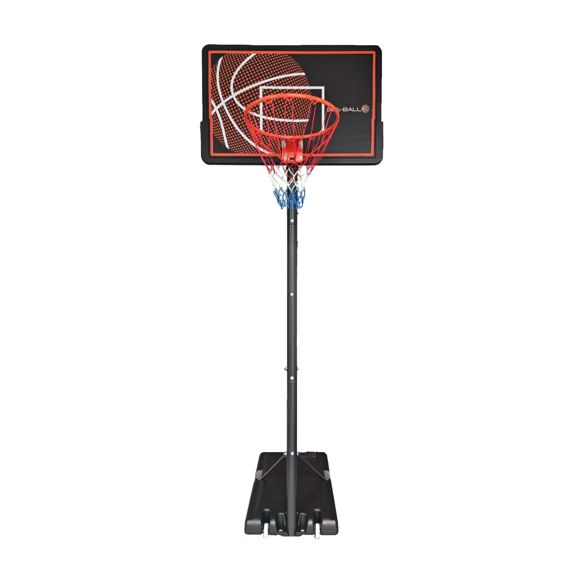 BEE-BALL Pro Bound ZY-015 Full NBA Size 10ft (3.05m) Adjustable Basketball Hoop & Stand - Outdoor Basketball Backboard & Net for Adults/Kids - Sport Outdoor Hoop