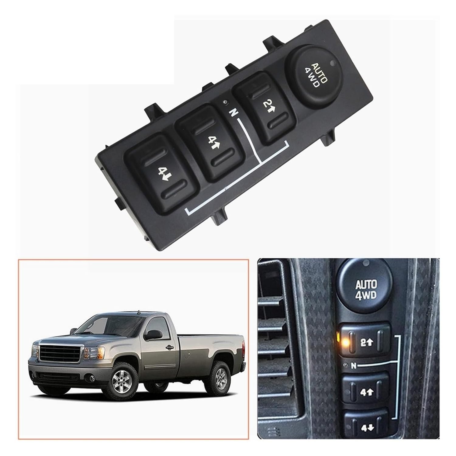 4Wd Wheel Drive Switch 4X4 Transfer Case Button Compatible with Suburban Avalanche Tahoe Gmc Yukon 2003-2007