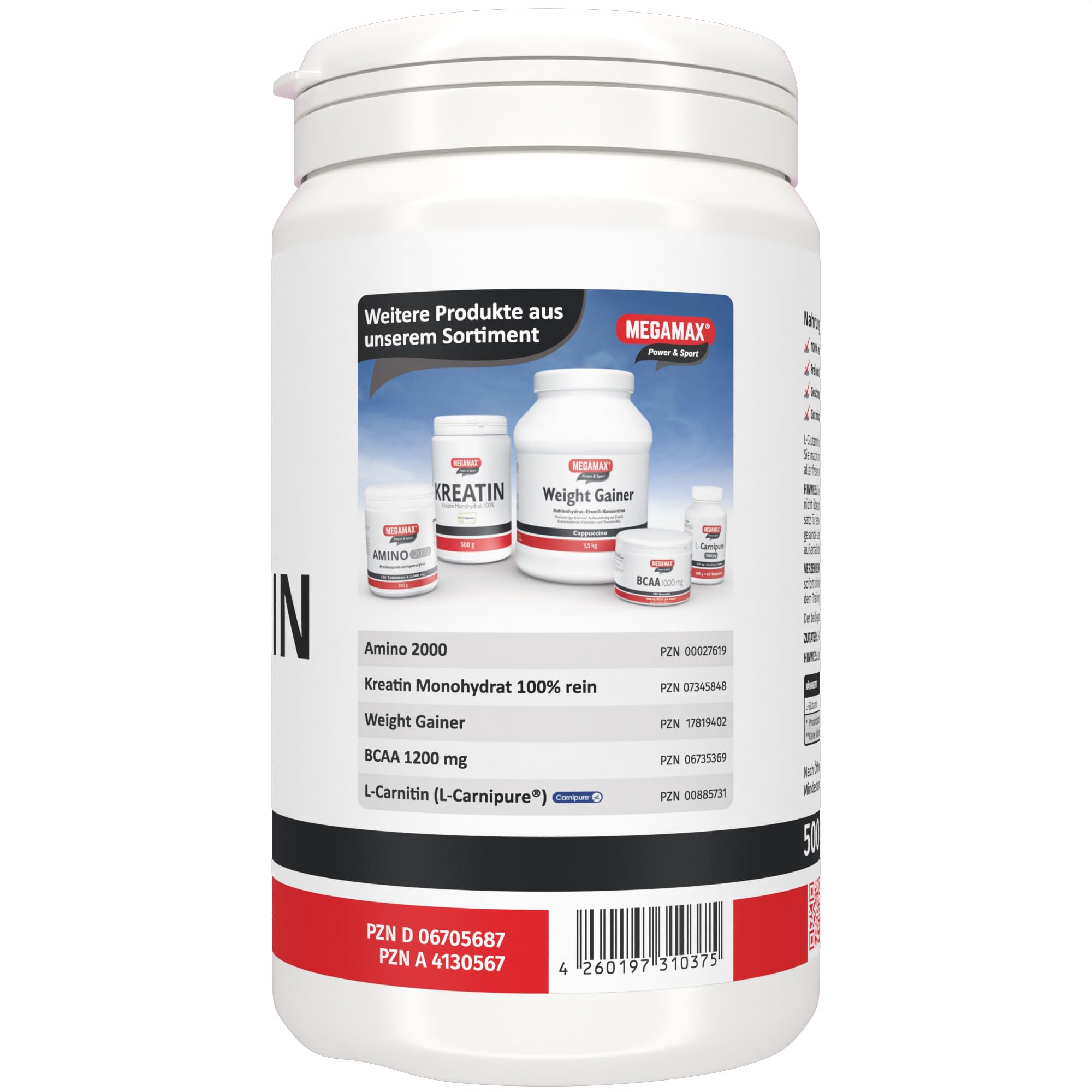 MEGAMAX L-Glutamin Pulver – geschmacksneutral, 100% rein, 300 Portionen (3er Pack)