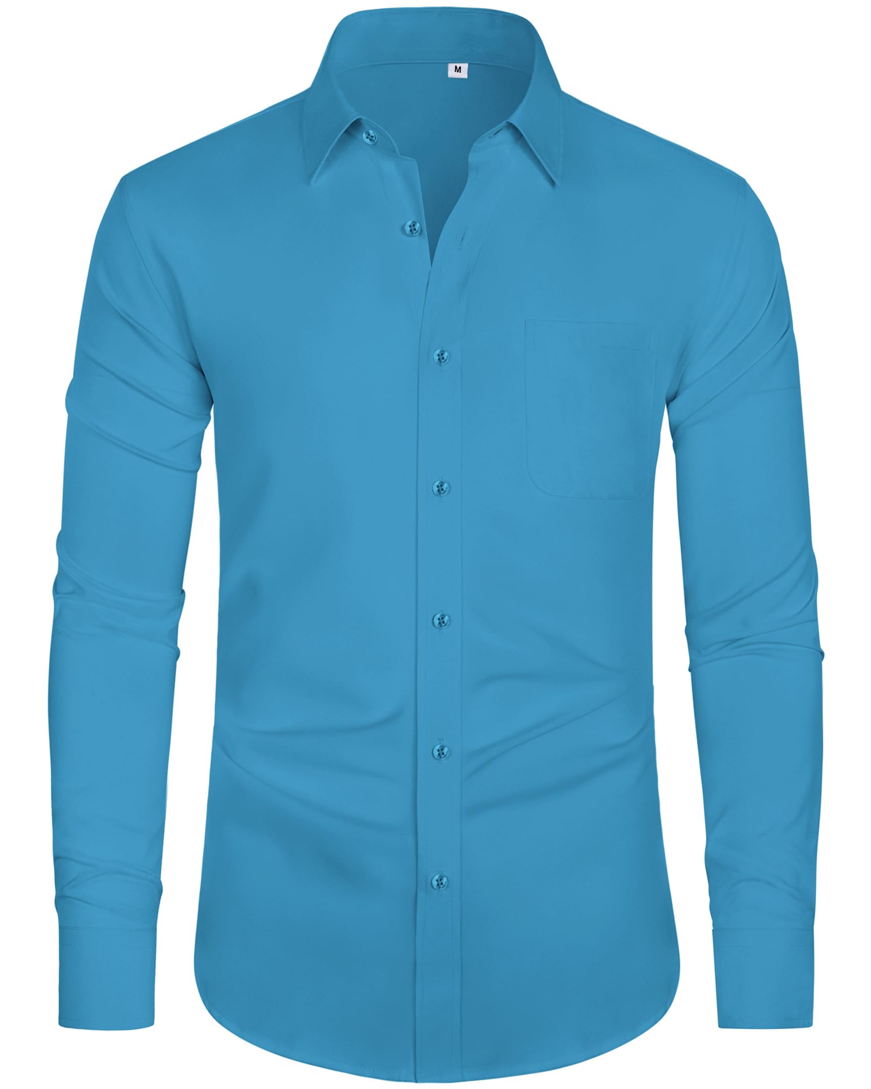 J.VER Hemd Herren Langarm Businesshemden Knitterfreies Stretchhemd Regular Fit Freizeithemden Bügelleichtes Unifarben Anzughemd