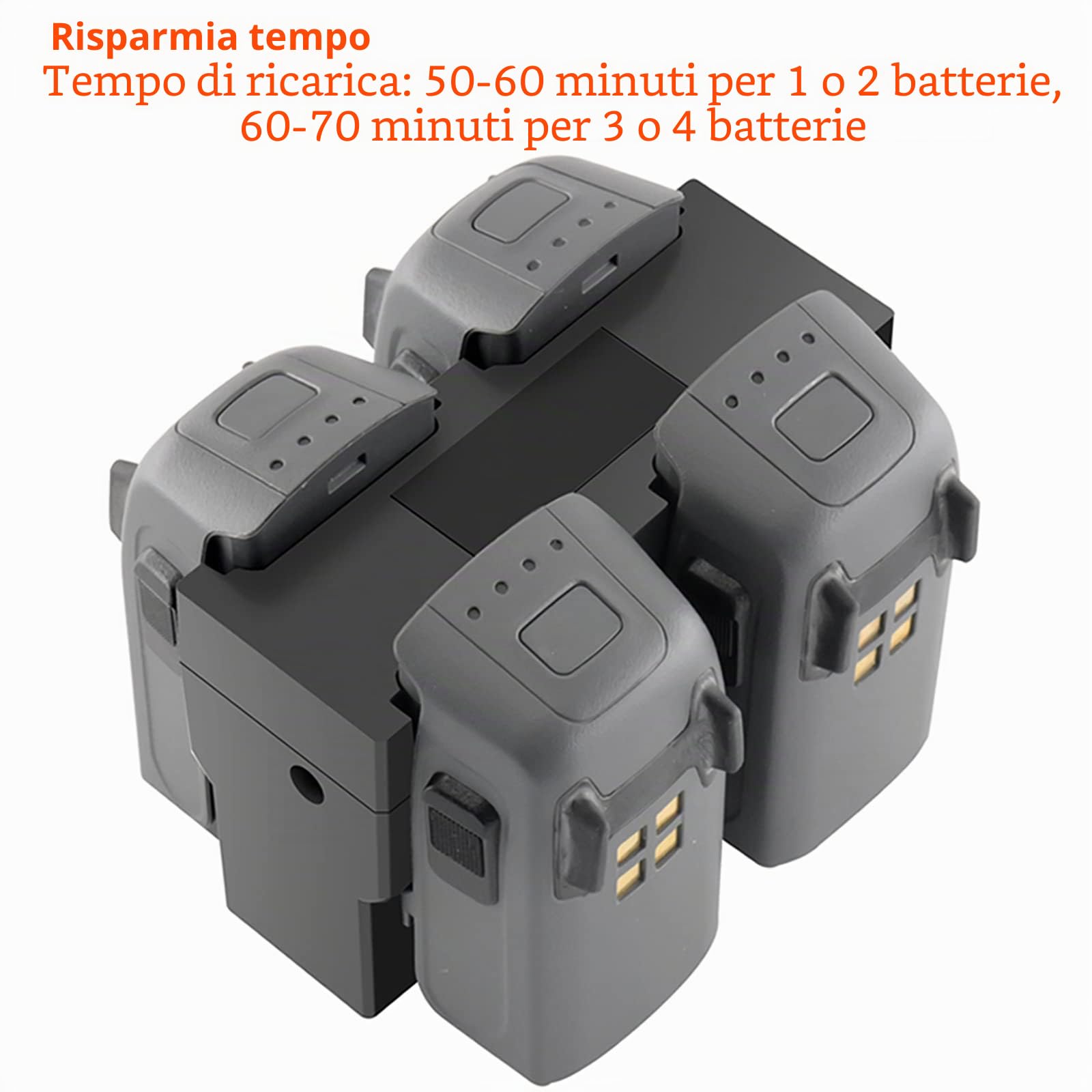 Caricabatterie con Display LCD per DJI Spark Drone, 4 in 1 Caricatore,Ricarica 4 Batterie, Stazione di Ricarica Carica Batteria Accessori
