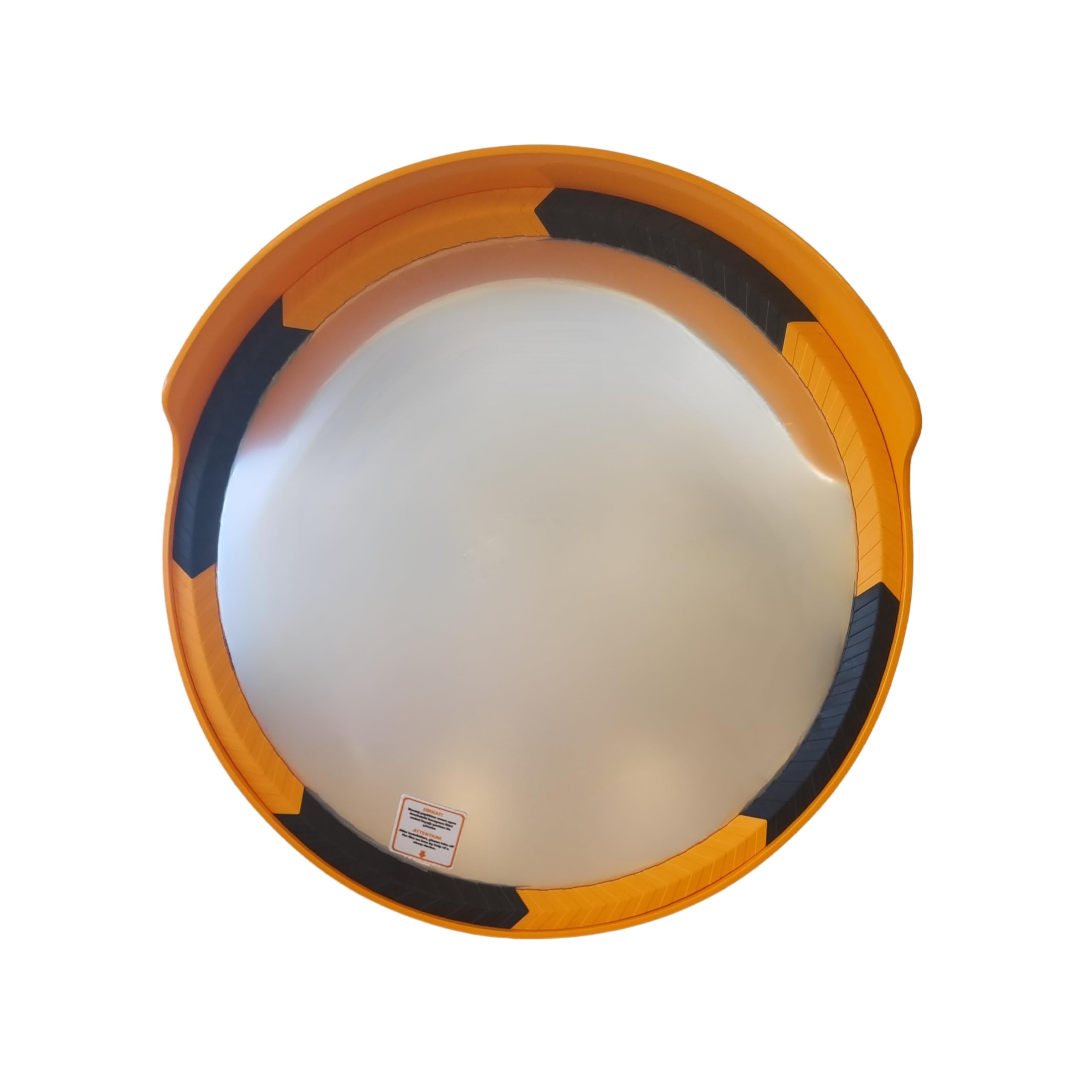 PARKING FACIL | Espejo de Tráfico Convexo de Seguridad con Marco | Tamaño: Ø 80 cm | Color Naranja y Negro | Incluye Soporte Poste y Pared | 1 Unidad