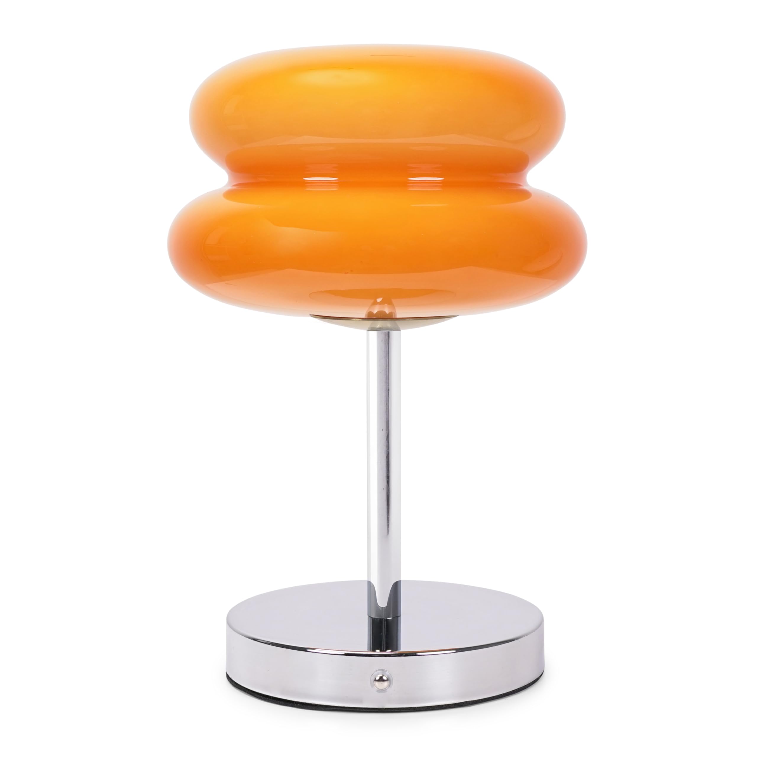 ValueLights Travis Orange Rechargeable LED Portable Touch Table Lamp - Metal & Glass
