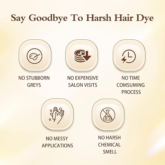Brown Hair Dye Shampoo for Gray Hair, Hair Color Shampoo for Women and Men, Herbal Ingredients, 3 in 1 100% Gray Coverage Long-Lasting