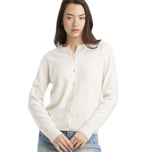 Daily Women’s Crew Neck Cardigan – Essential Line, 90% Wool