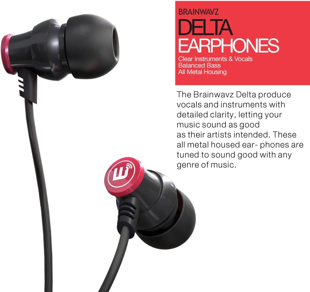 Brainwavz Delta Black IEM Earphones with Remote & Mic for Android Phones, Tablets & Other Android OS Devices