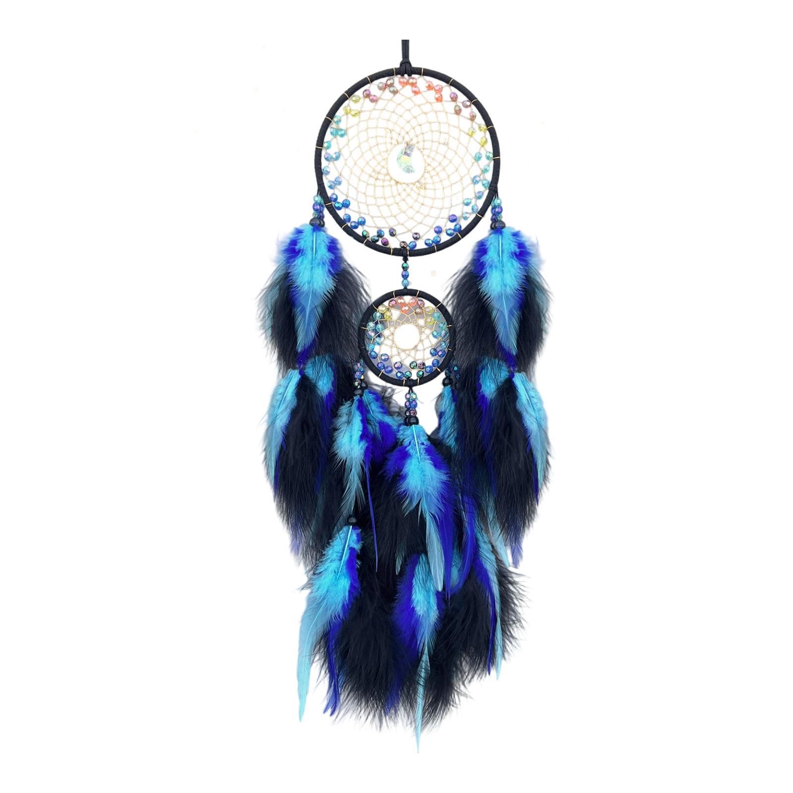 Truosbis Dreamcatcher Wall Decoration, Wall Decoration, Hanging Ornament for Bedroom, Blue