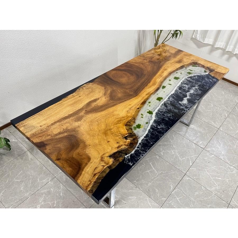 Amazon｜レジンテーブル ダイニングテーブル レジンアート 幅200cm 海