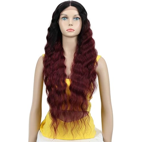 Joedir Lace Front Wigs 30'' Long Wavy Synthetic Wigs For Black Women 130% Density Wigs(TT1B/530)