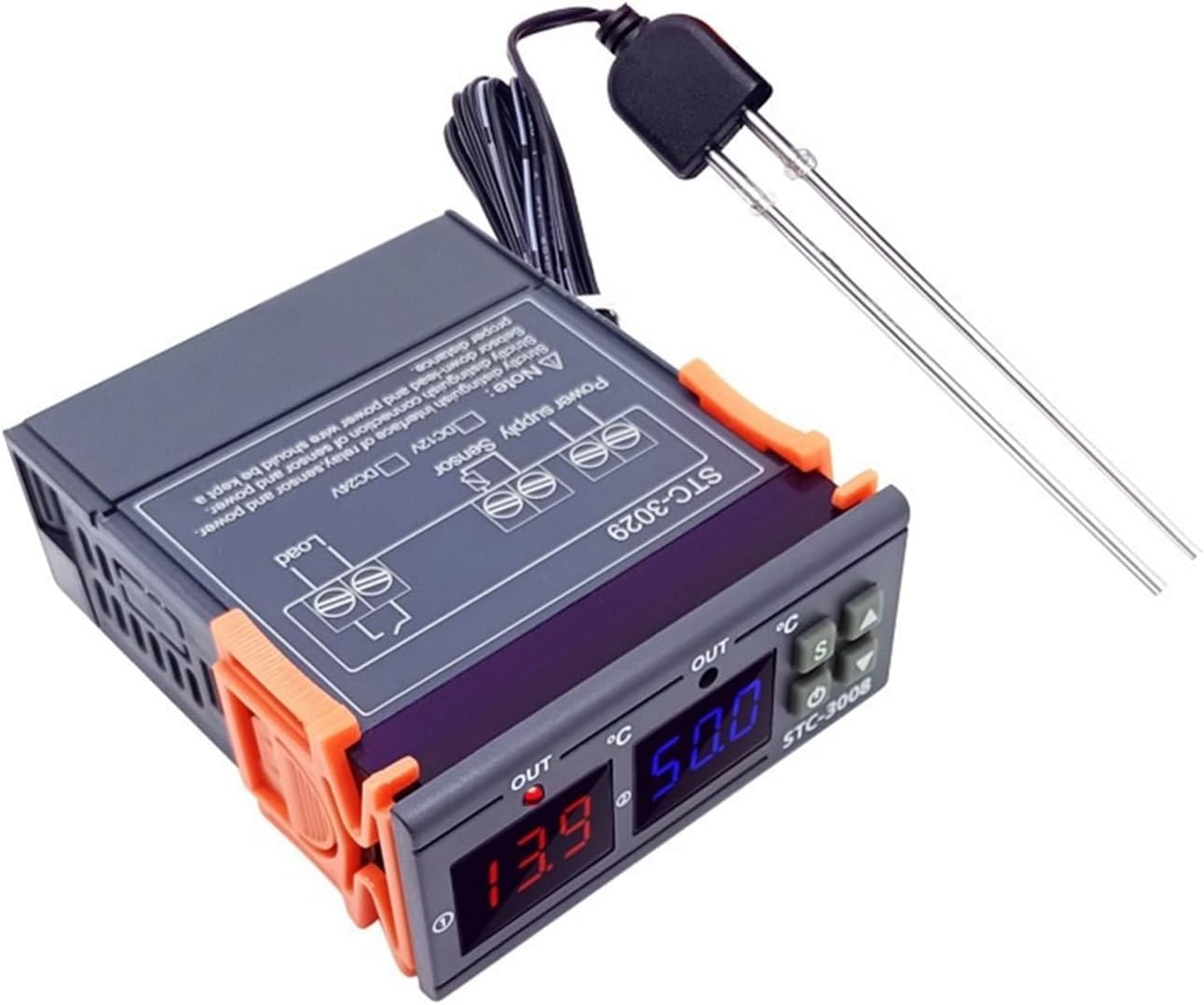 Miernik wilgotności gleby i regulator wilgotności temperatury do szklarni, monitor notowania gleby, DC24V STC-3029 AC, dokładny odczyt do pielęgnacji roślin