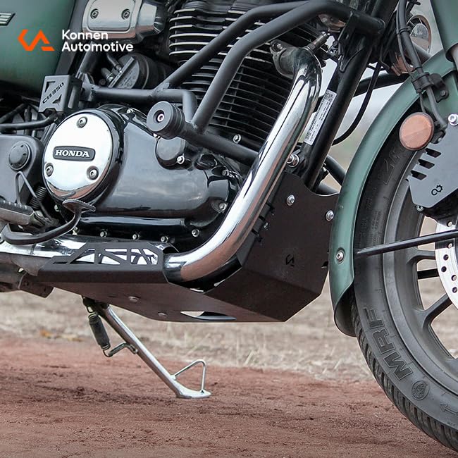 Image of Sump Guard | Bash Plate | Engine Guard Plate Compatible with Honda H'ness CB350 | CB350 (Full Cover)(Black) (Pack of 1)