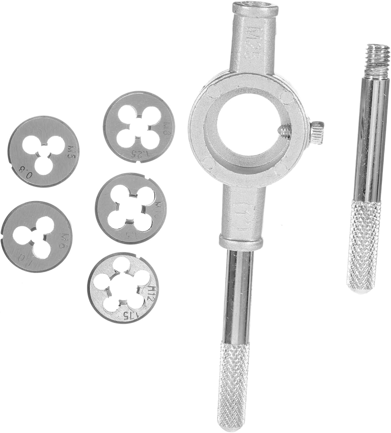 Veemoon 3sets Stainless Steel Tap and Die Tool Kit Threading Repairing Machinery Auto and Equipment Includes Metric Taps and Wrenches