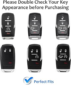 Real Forged Carbon Fiber Key Fob Protector Keychain Compatible with Dodge Ram 1500 2500 3500 TRX Limited Rebel Bighorn Lonestar Laramie,Forged Black