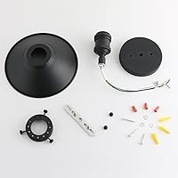 Vista 4 de Phansthy Lámpara de techo industrial semiempotrada, lámpara colgante de 1 luz con pantalla de metal de 8.1 pulgadas, lámpara colgante vintage