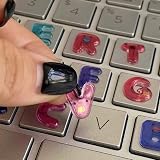 Anime-Themed PVC Keyboard Stickers – Glossy Bright Keycaps A-Z & Numbers