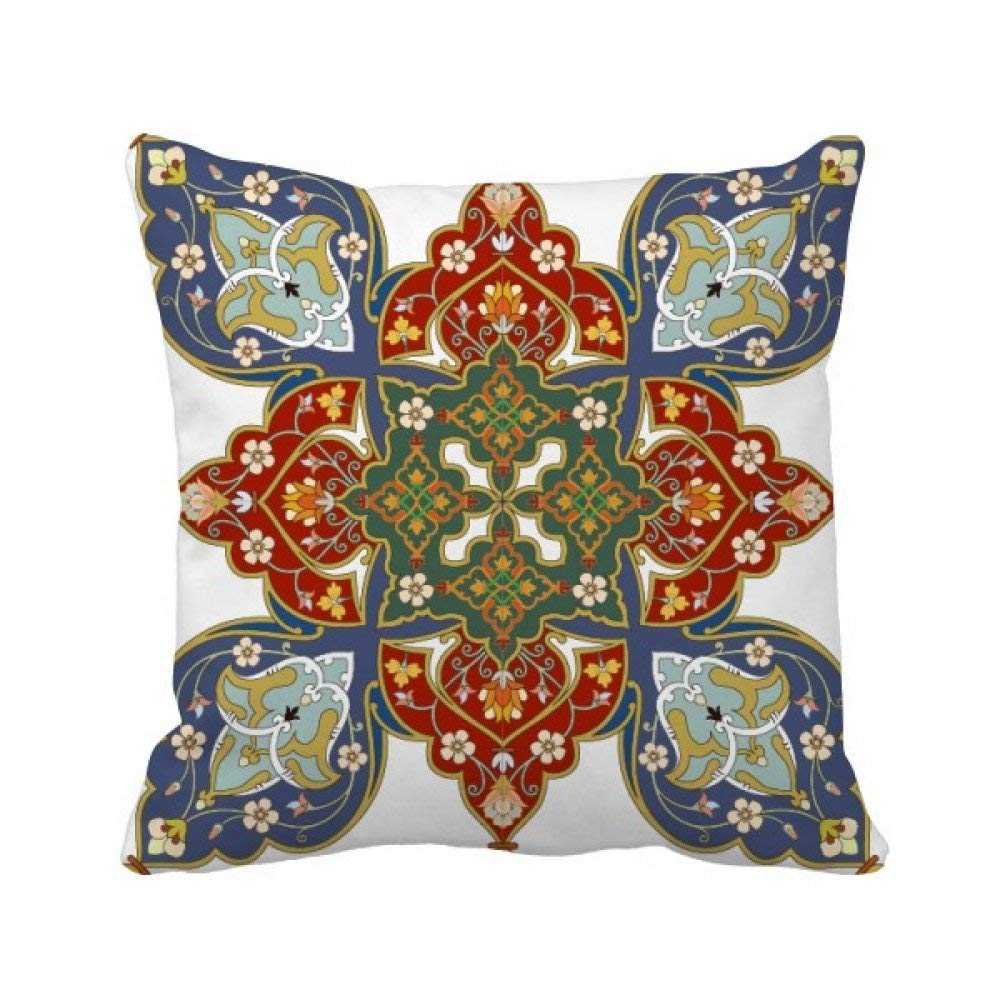Housse de coussin avec motif de feuilles de fleurs imprimées et fermeture invisible