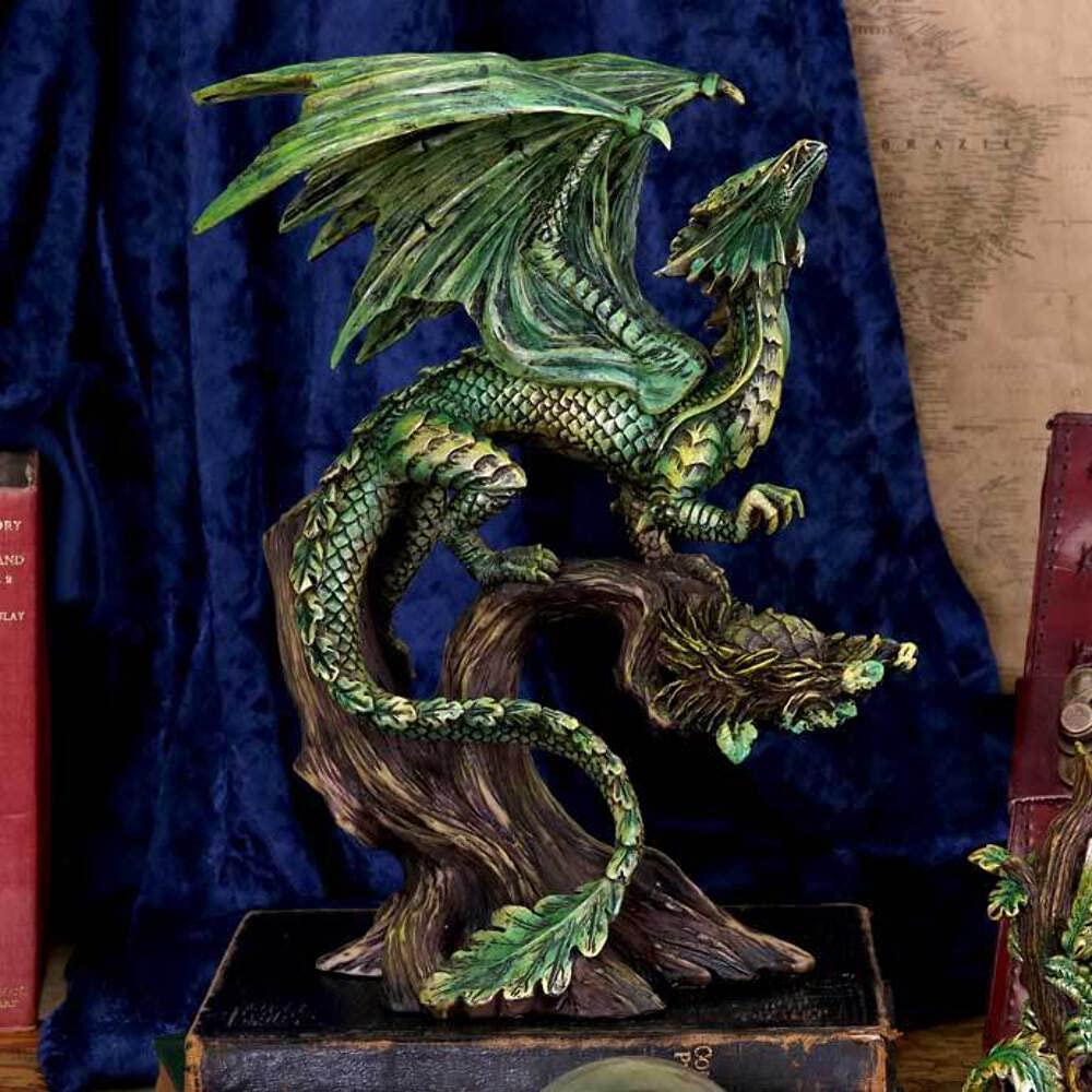 Nemesis Now Figura de dragón del Bosque Adulto Anne Stokes de 25,5 cm, Resina, Verde, Talla única