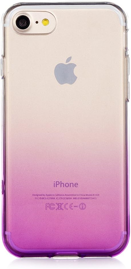 iSee Case iPhone 8 Case iPhone 7 Case Scratch Resistant Soft TPU Ultra Slim Lightweigh Crystal Clear Transparent Case for Apple iPhone 7 iPhone 8 All Carriers (Gradient Purple)
