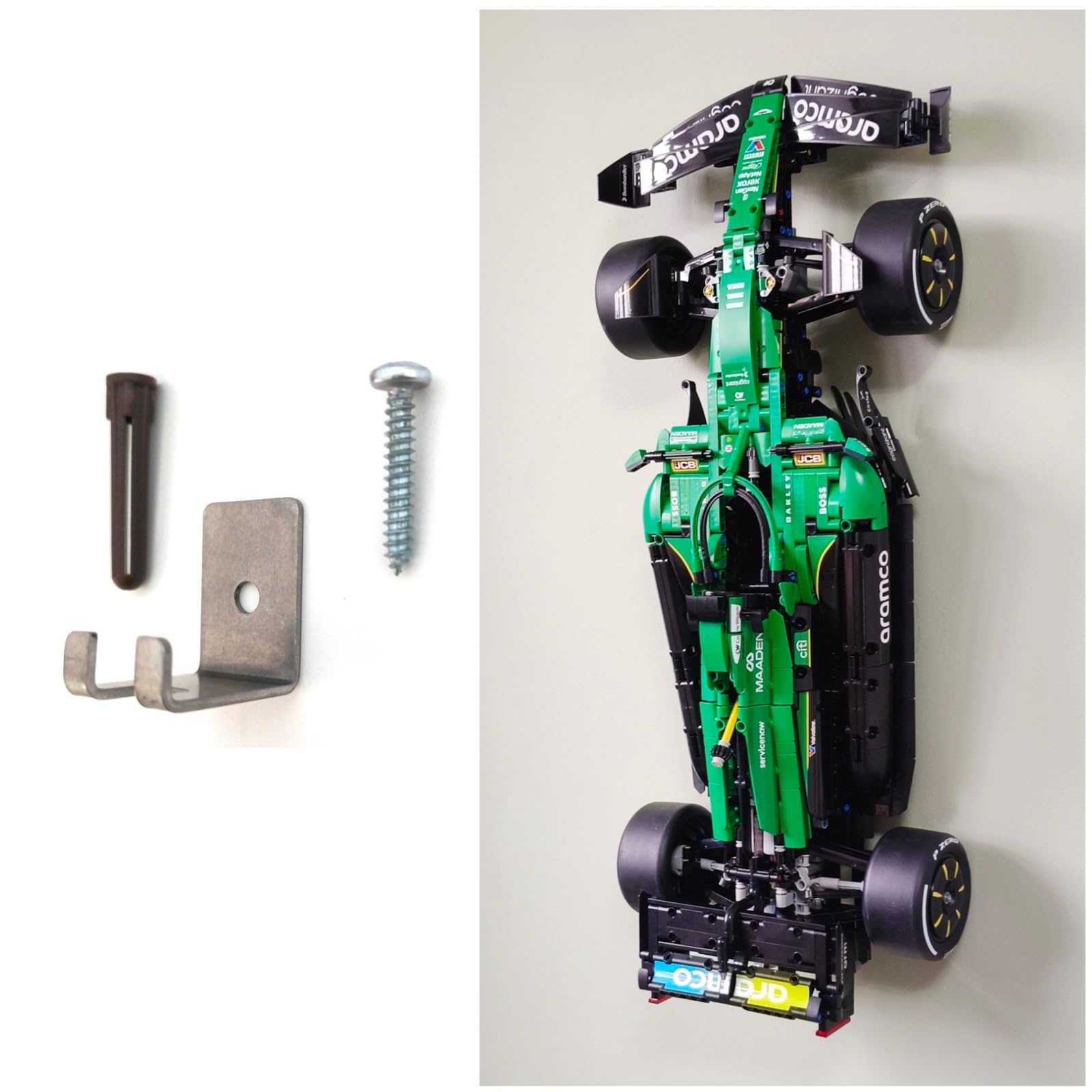 Wall Mount Compatible with Lego Technic Aston Martin Aramco AMR25 42240 | Display Your Model securely | Heavy Duty Stainless Steel | Car NOT Included