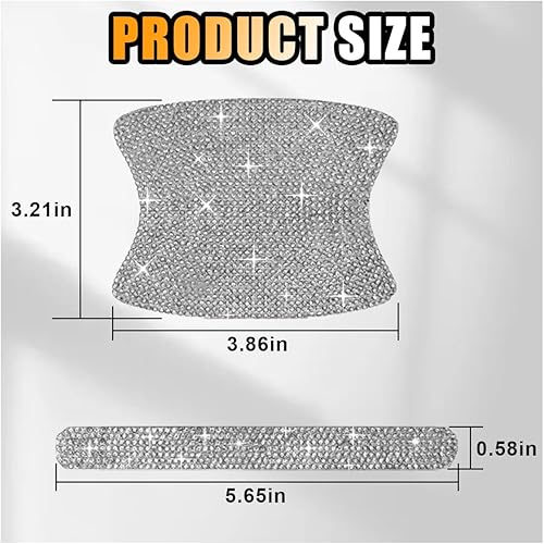 Miniatura 2 de Bling - Protector de manija de puerta de automóvil, calcomanía brillante para manija de puerta de automóvil, antiarañazos, cubierta protectora