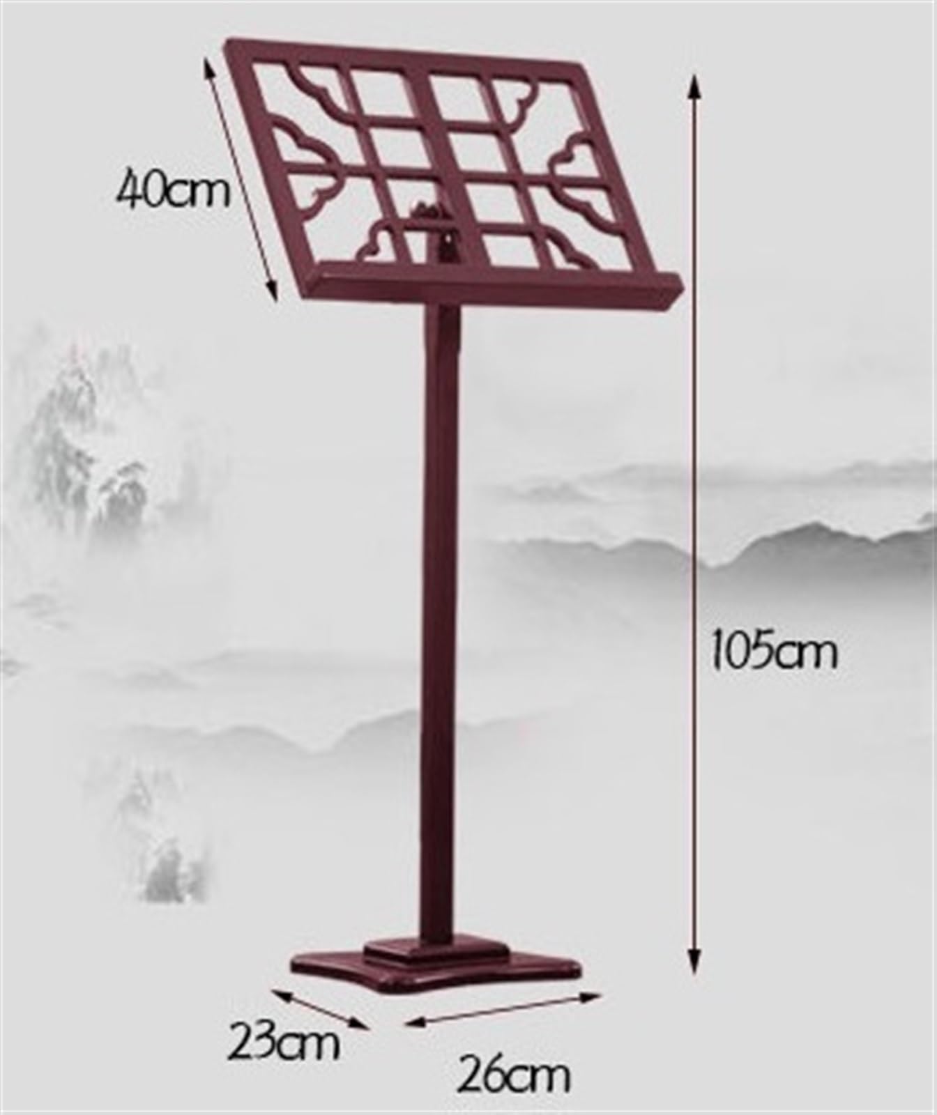 Leggio per Spartiti Musicali Supporto per Spartiti Musicali retrò con Angolazione Regolabile in Legno per Guqin E Guzheng(Black)